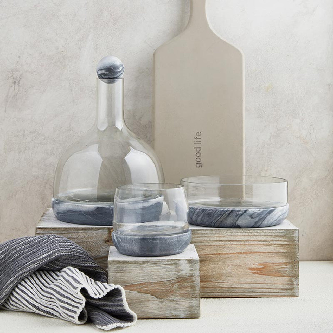 Mrbl + Glass Wine Carafe - Grey