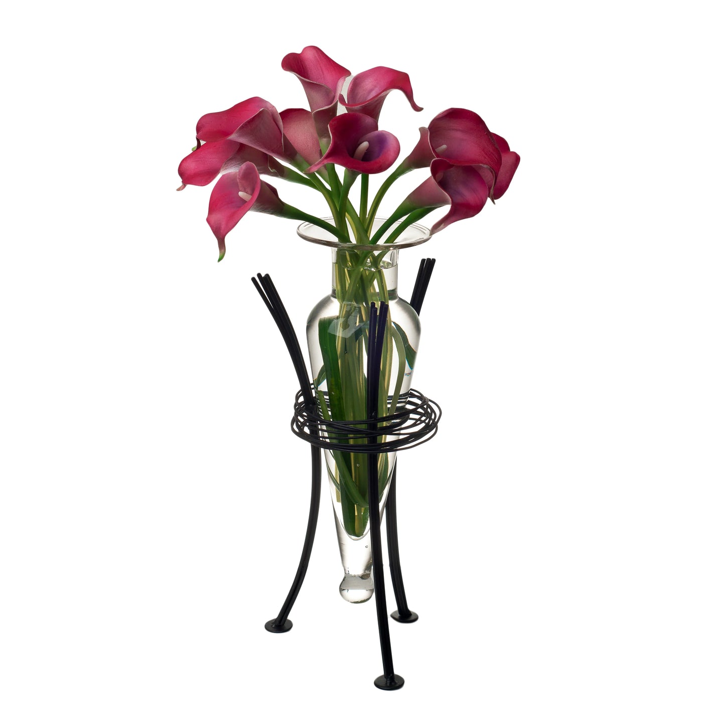 Danya B. Clear Amphora Vase with Wire Stand