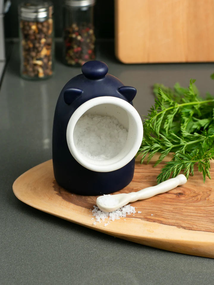 Stoneware Salt Pig - Matte Blue