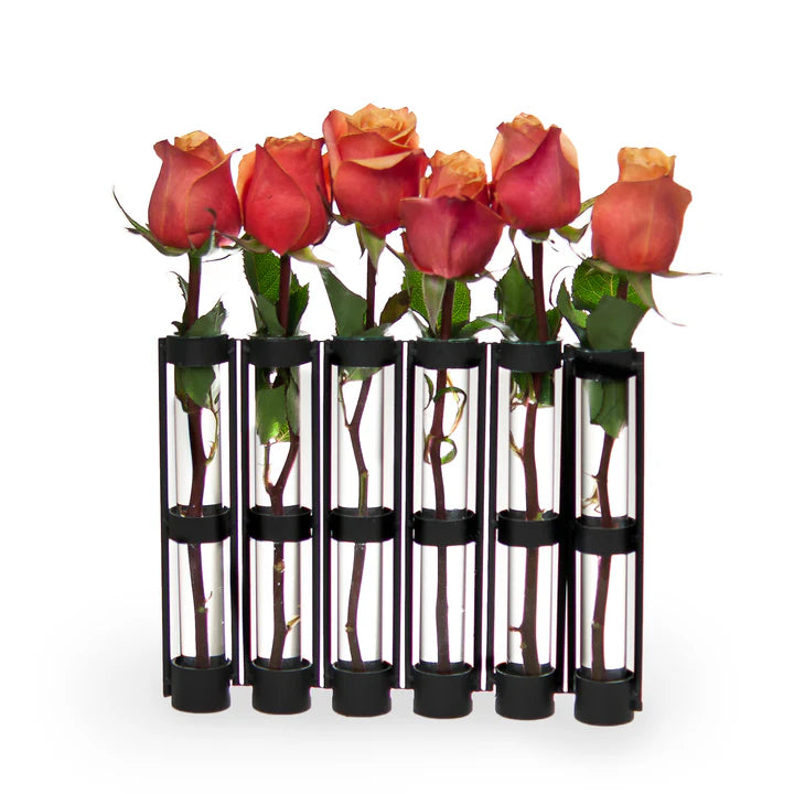 Six-Tube Hinged Vases on Rings Stands