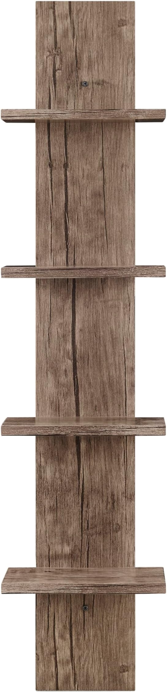 Arica Utility Column 4-Tier Spine Wall Shelves -  Hickory