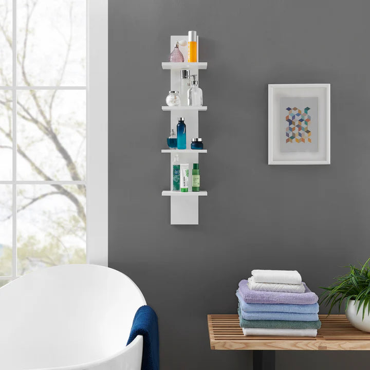 Arica Utility Column 4-Tier Spine Wall Shelves