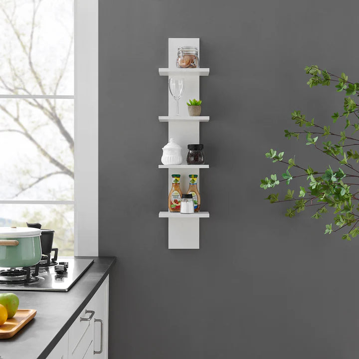 Arica Utility Column 4-Tier Spine Wall Shelves