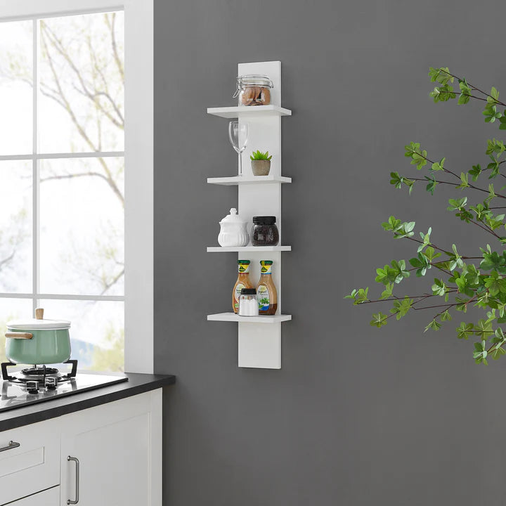 Arica Utility Column 4-Tier Spine Wall Shelves