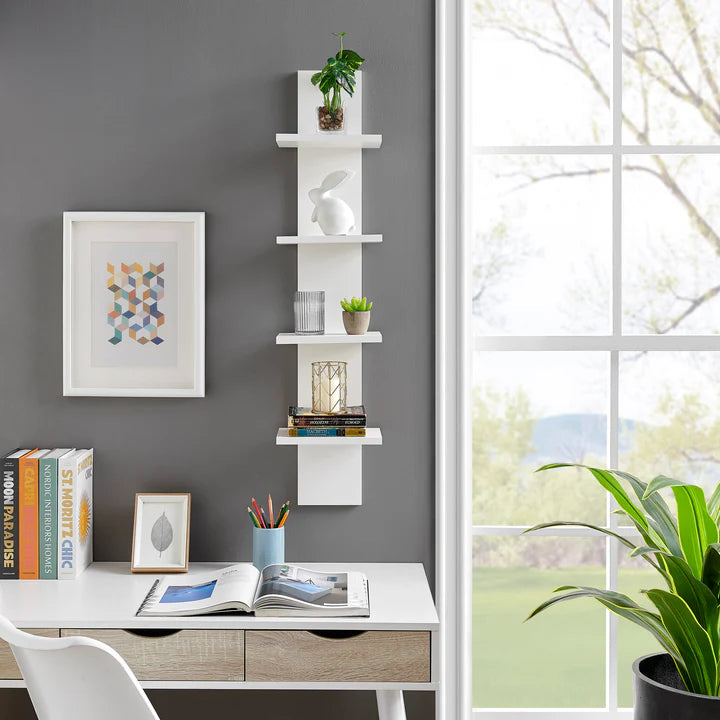 Arica Utility Column 4-Tier Spine Wall Shelves