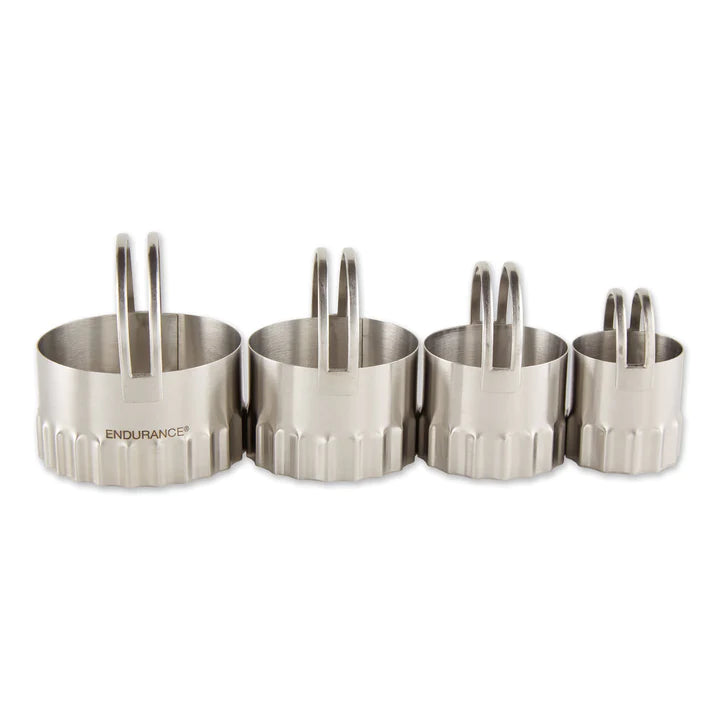 Biscuit Cutters - Round Rippled Set Of 4