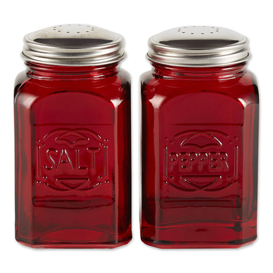 Retro Glass S&P Set - Red