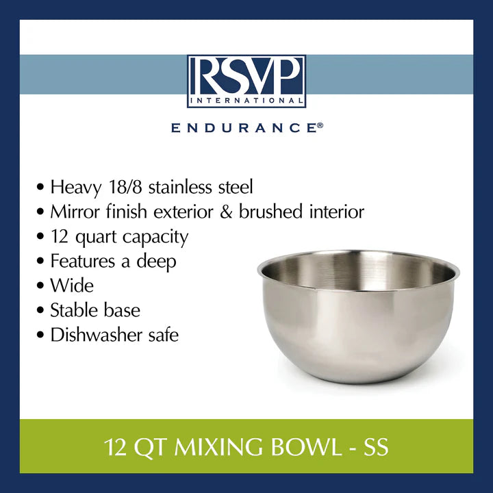 12 Qt Mixing Bowl - Stainless Steel