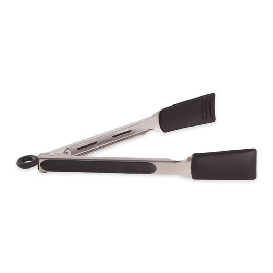 Square Silicone Tip Tongs - 9In - Black