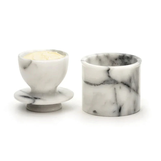 White Marble Butter Pot