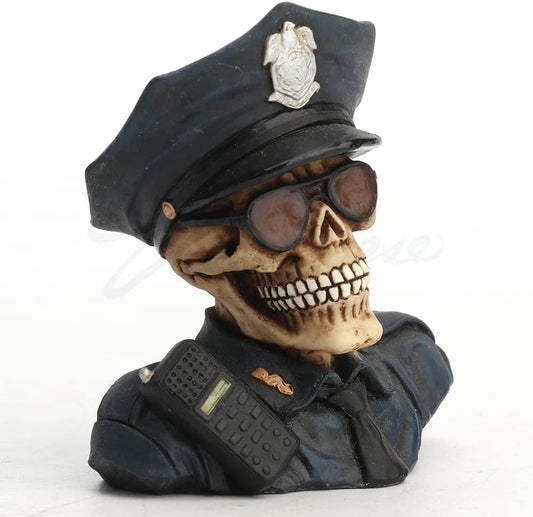 Skeleton Police Half Bust Statue