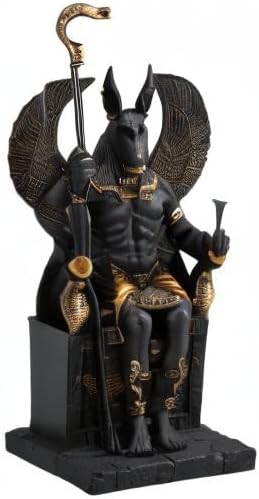 Egyptian God Anubis Sitting In A Throne