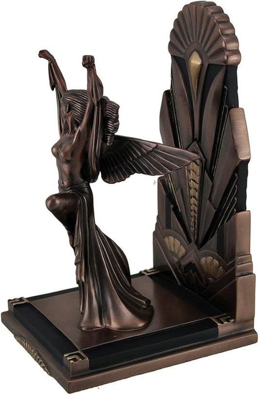 Art Deco Style Female Figure Single Bookend (Cold Cast Copper)