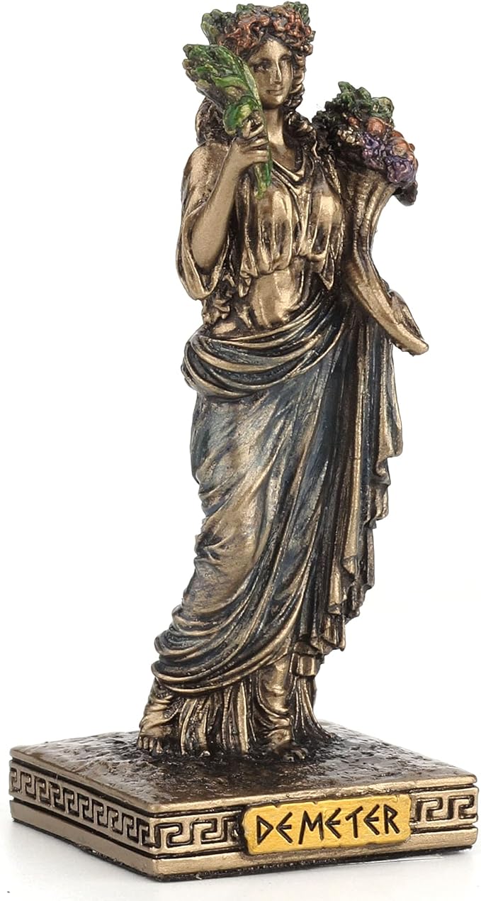 Demeter Painted Polystone Statue