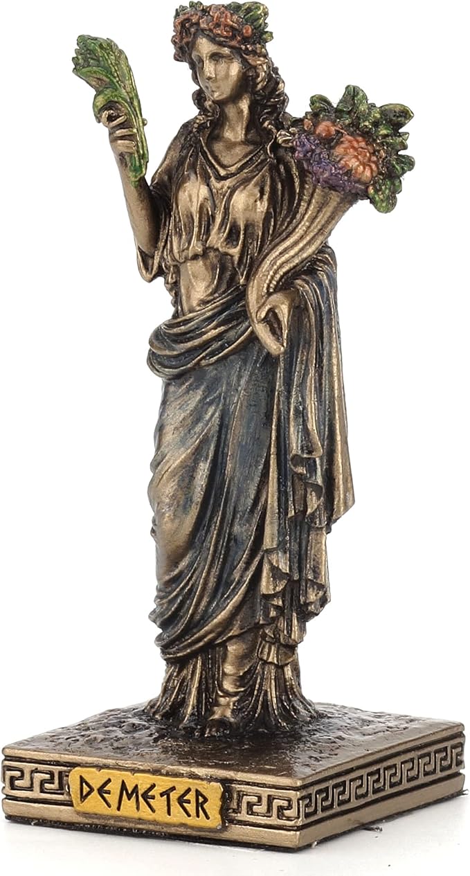 Demeter Painted Polystone Statue