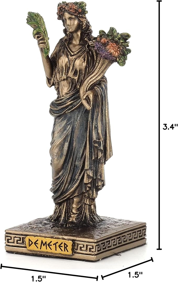 Demeter Painted Polystone Statue