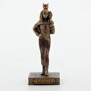 Hathor Painted Polystone Statue