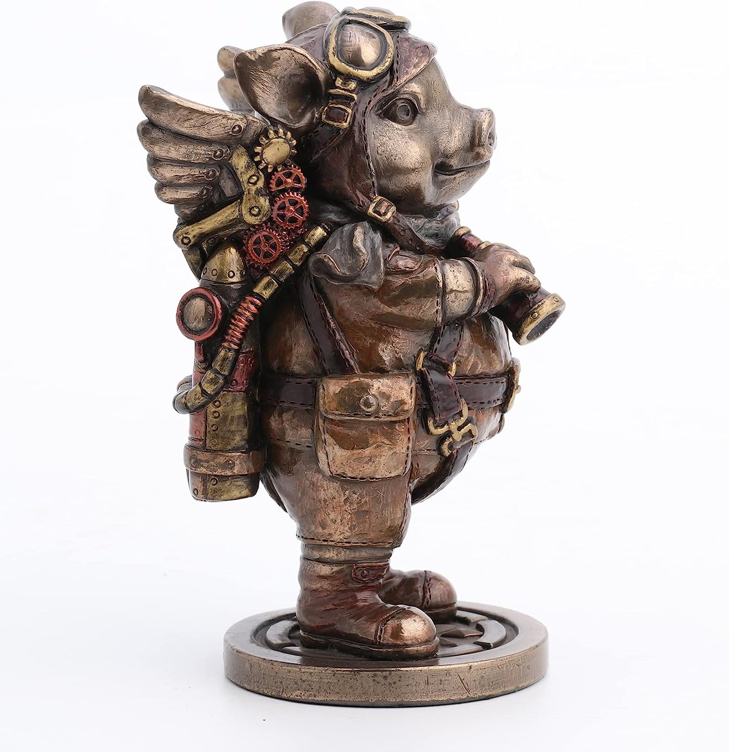 Steampunk Aviator Flying Piggy Figurine