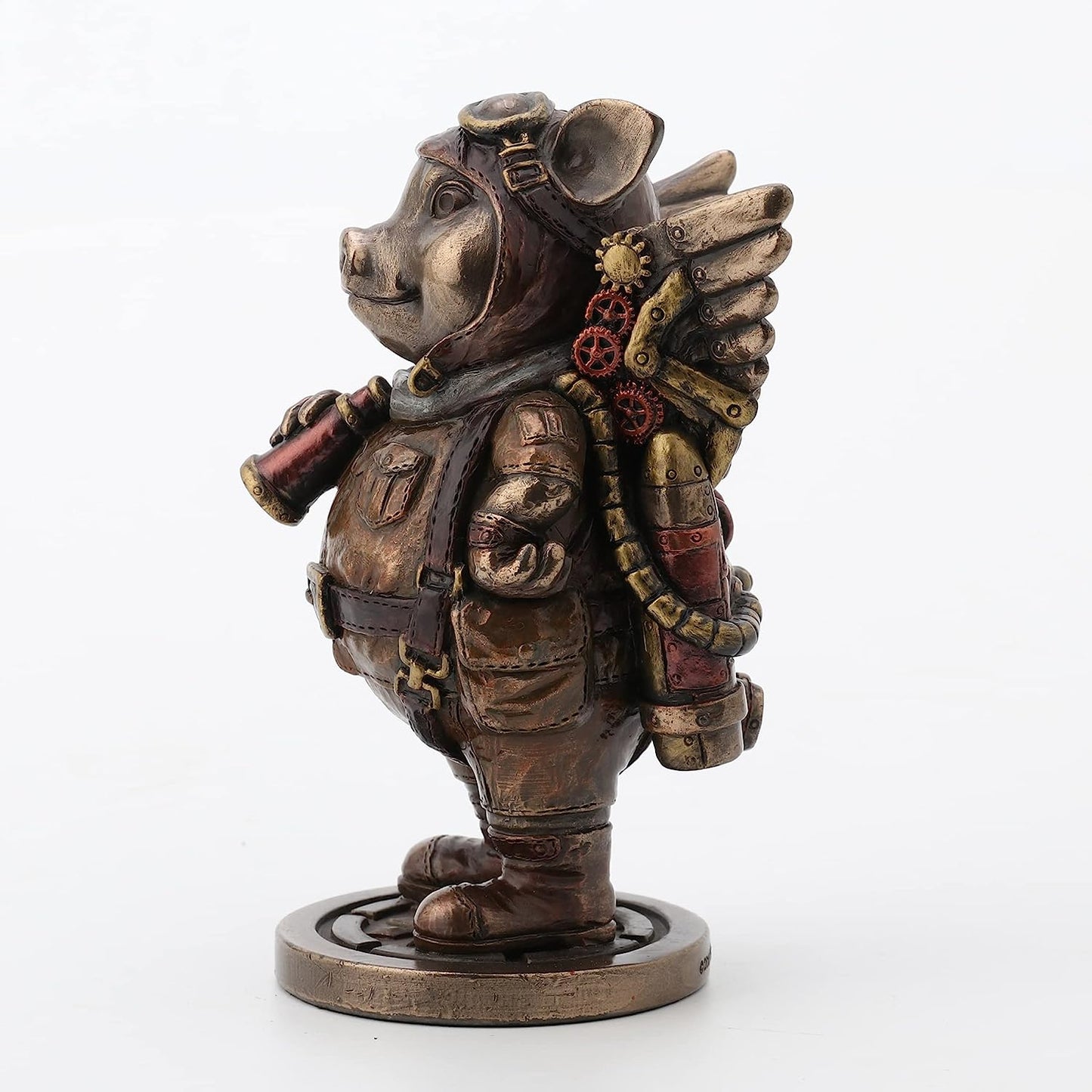 Steampunk Aviator Flying Piggy Figurine