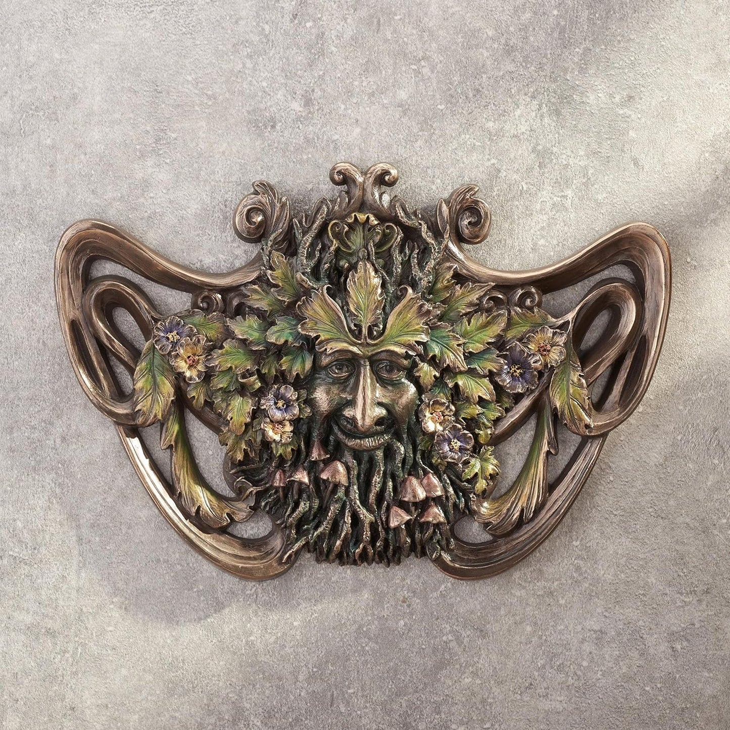 Green Man Spring Mushroom Wall Plaque