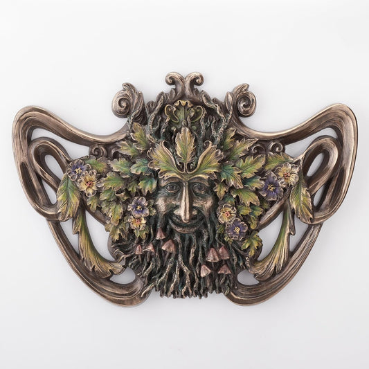 Green Man Spring Mushroom Wall Plaque