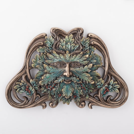 Green Man Winter Mistletoe Wall Plaque