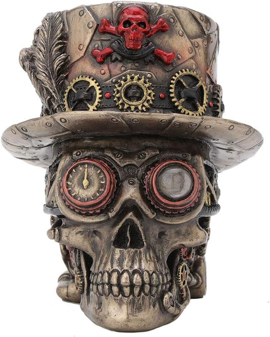 Steampunk Crossbone Top Hat Skull