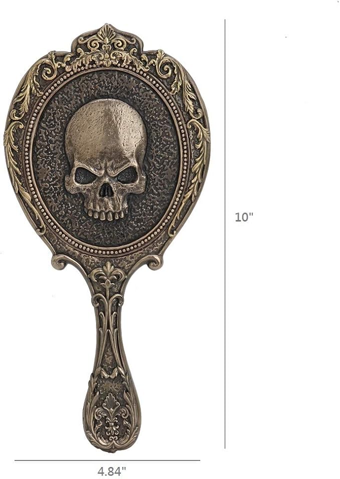 Skull Brooch Hand Mirror