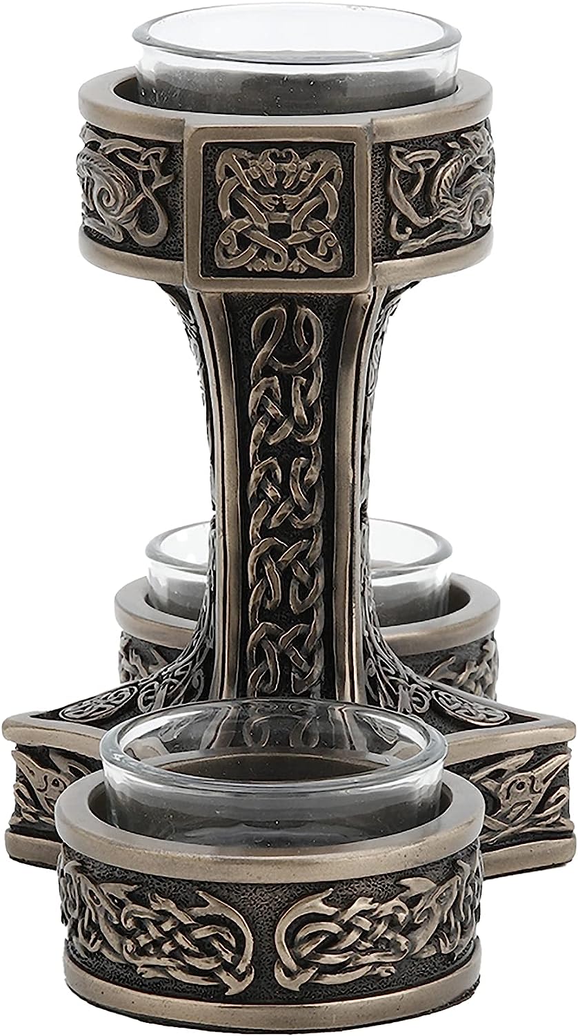 Mjolnir Hammer Of Thor Triple Tealight Candle Holder