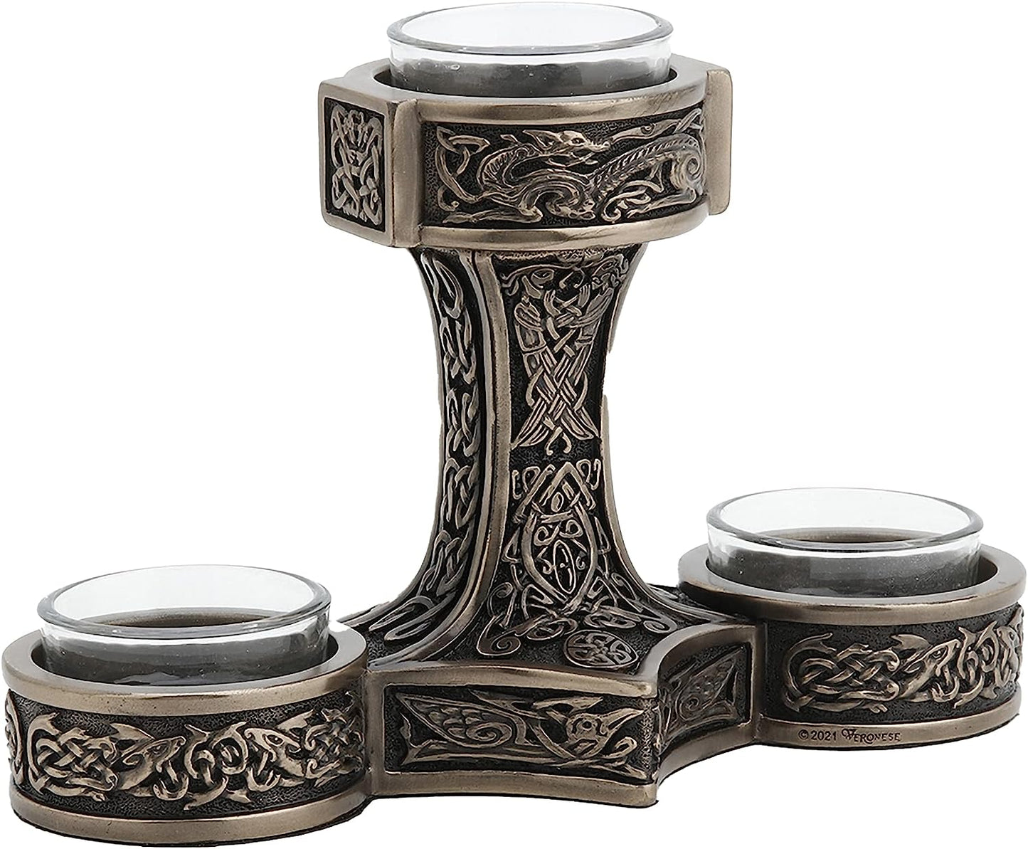 Mjolnir Hammer Of Thor Triple Tealight Candle Holder