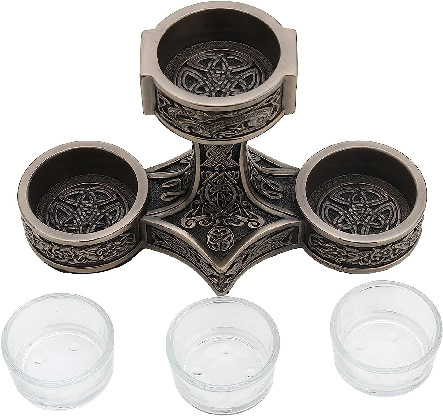 Mjolnir Hammer Of Thor Triple Tealight Candle Holder