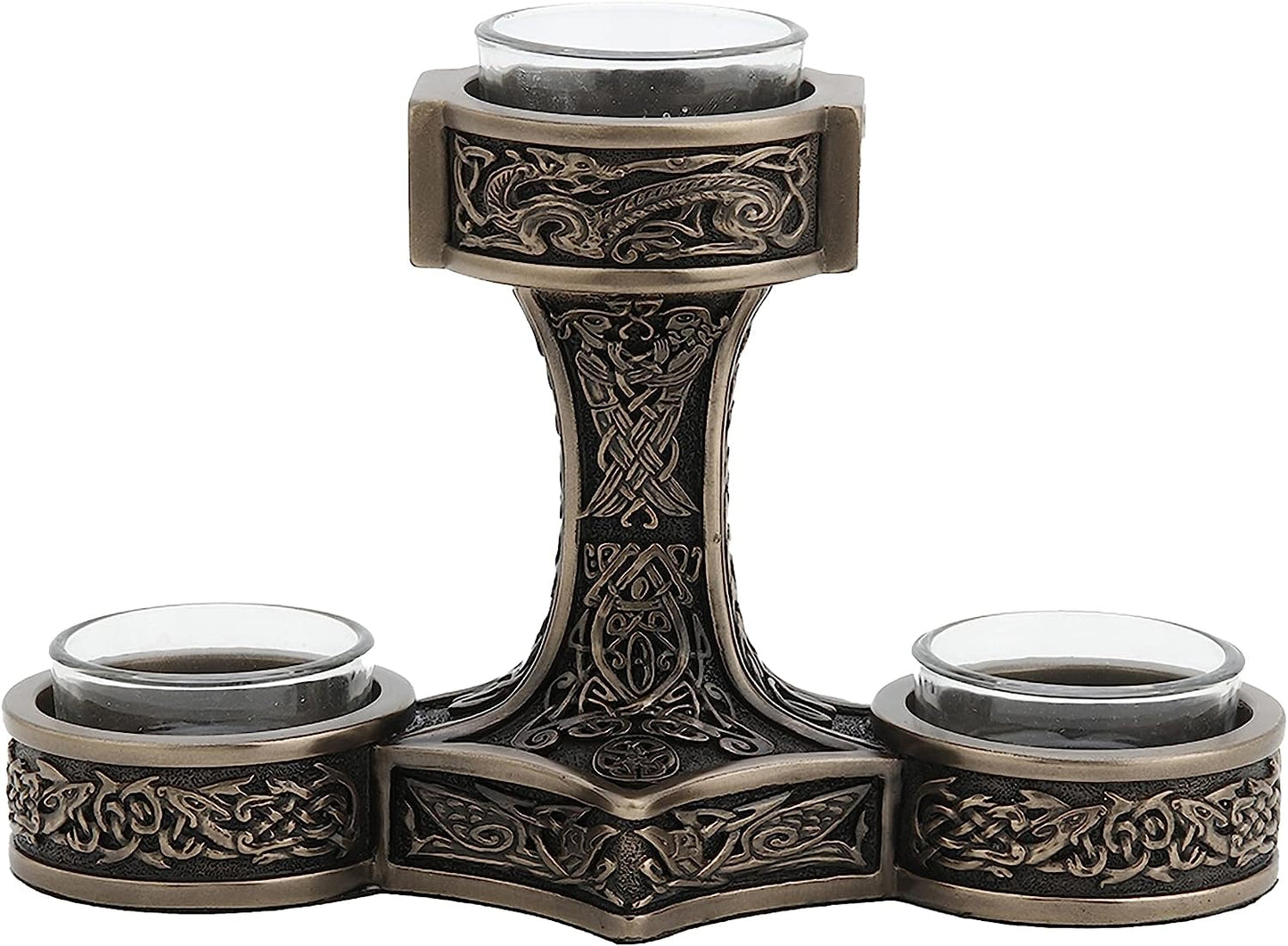 Mjolnir Hammer Of Thor Triple Tealight Candle Holder