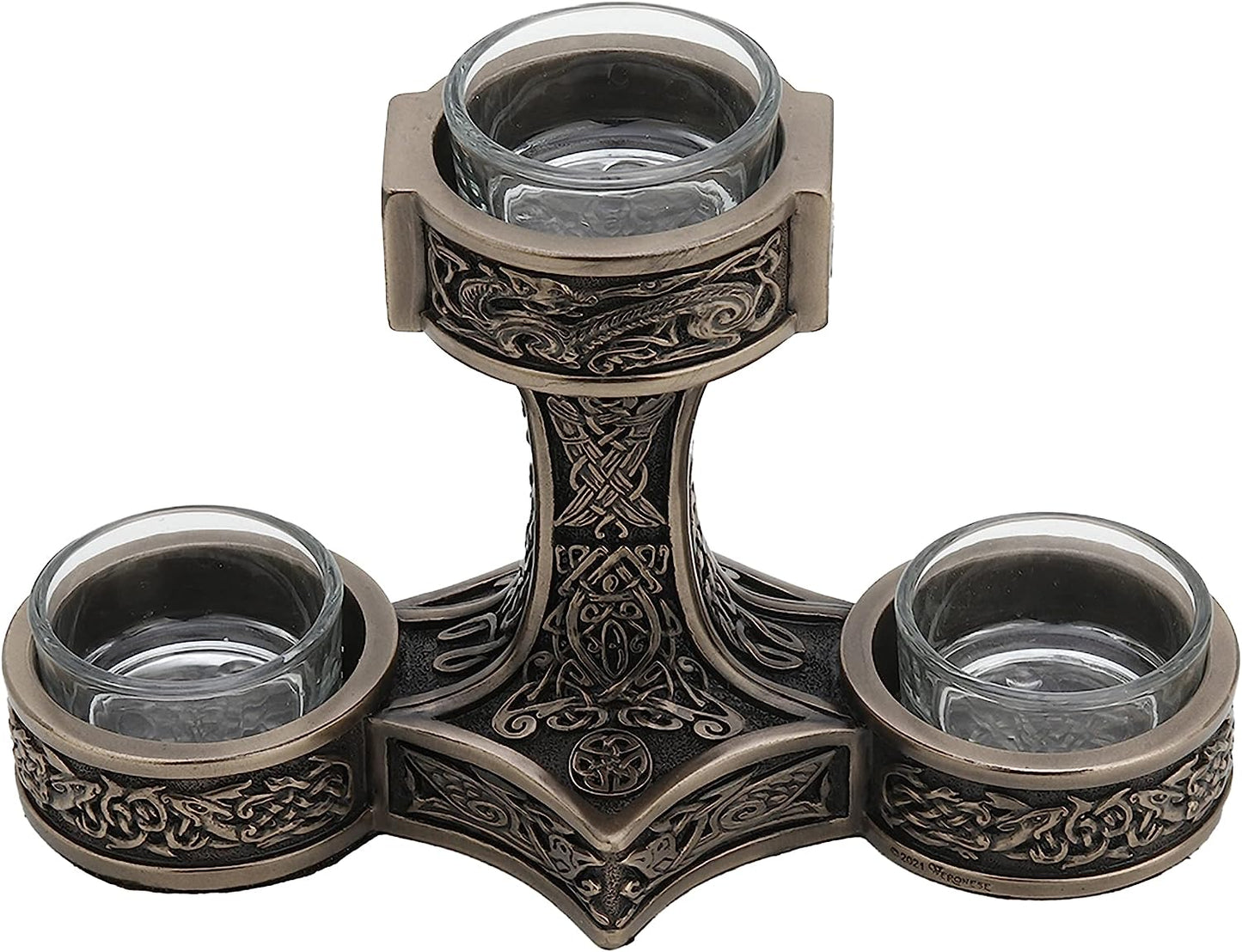 Mjolnir Hammer Of Thor Triple Tealight Candle Holder