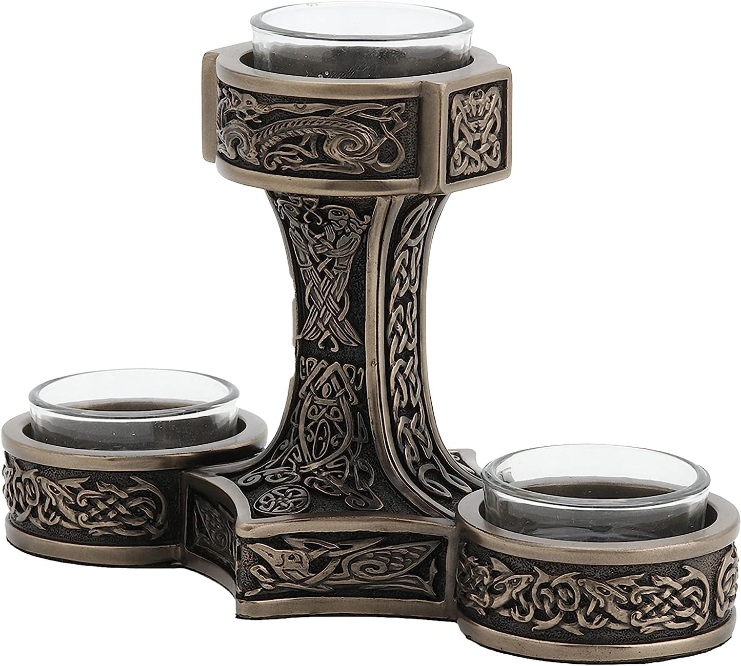 Mjolnir Hammer Of Thor Triple Tealight Candle Holder