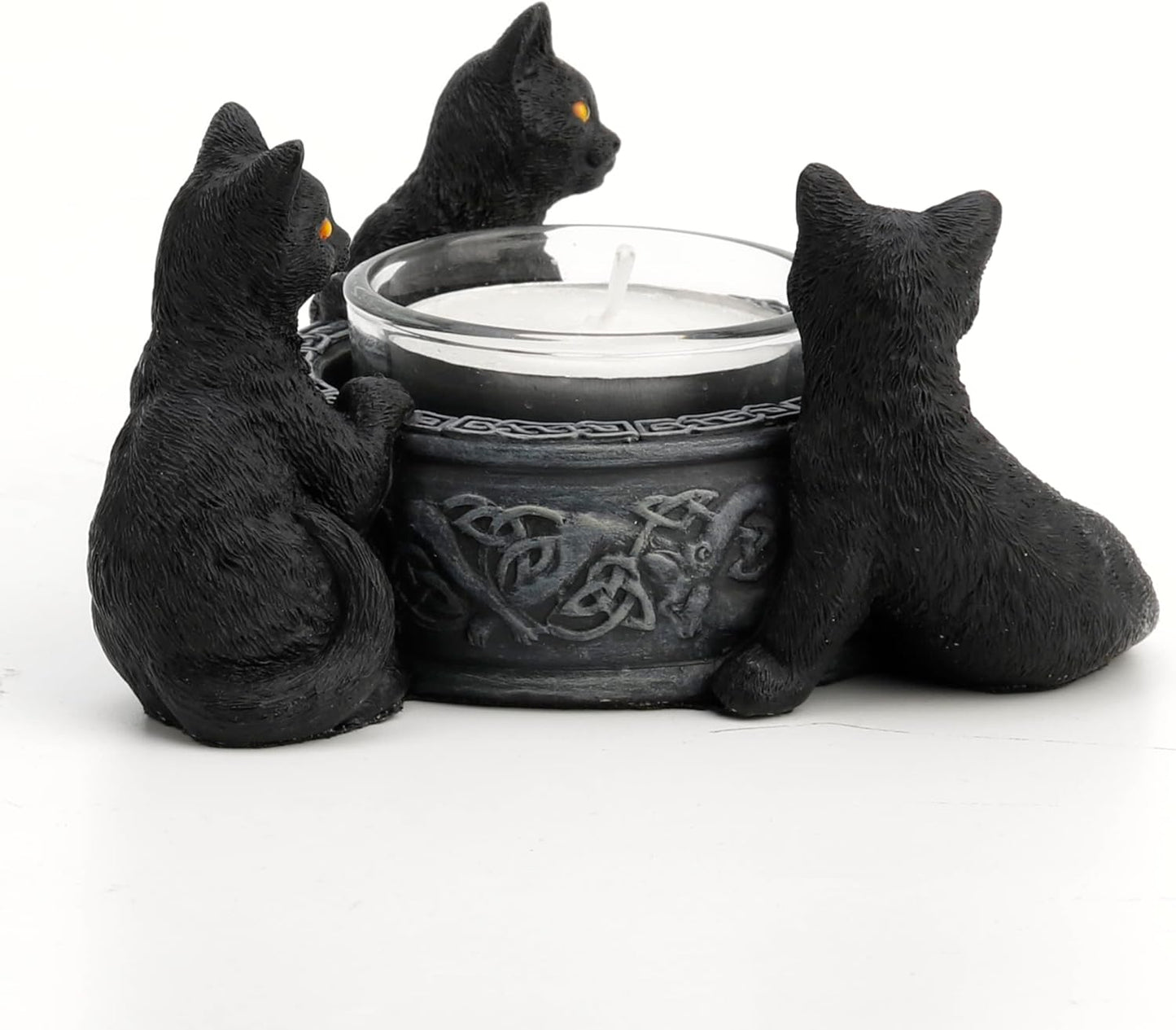 Triple Black Cat Candle Tea Light Holder