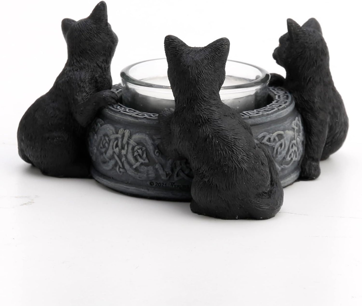 Triple Black Cat Candle Tea Light Holder