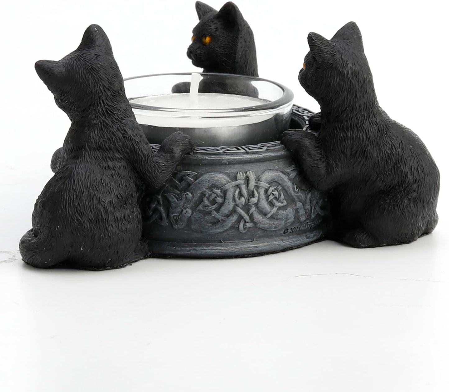 Triple Black Cat Candle Tea Light Holder