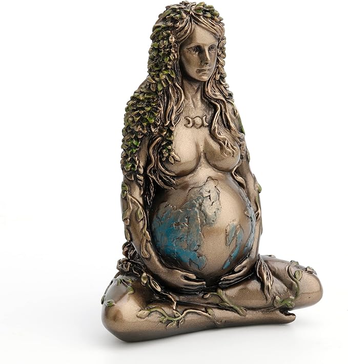 Pregnant Mother Earth Gaia Sitting Lotus Pose