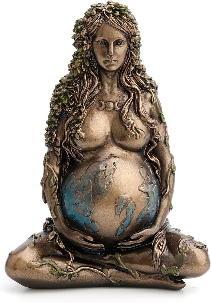 Pregnant Mother Earth Gaia Sitting Lotus Pose