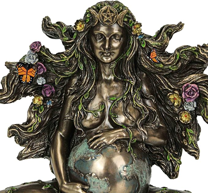 Sitting Pregnant Mother Gaia With Butterflies