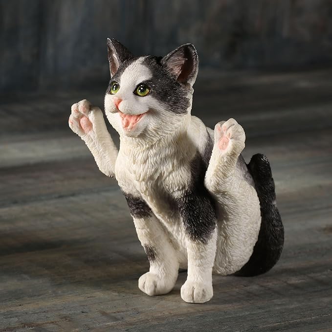 Black N White Yoga Cat Firefly Pose