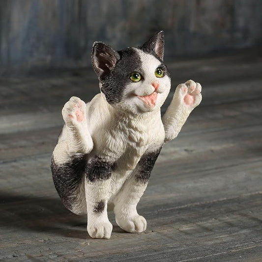 Black N White Yoga Cat Firefly Pose