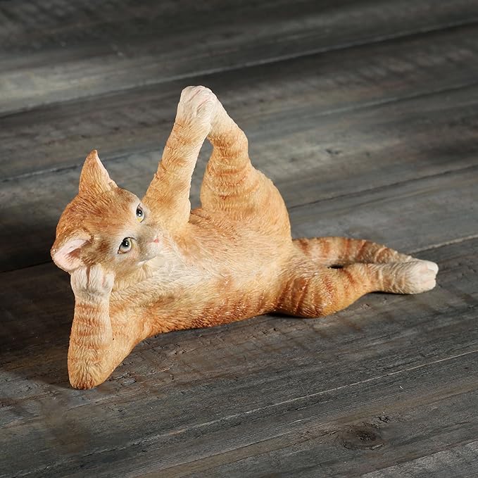 Orange Tabby Yoga Cat Sleeping Vishnu Pose