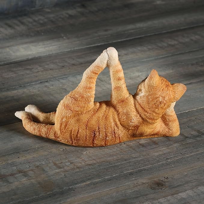 Orange Tabby Yoga Cat Sleeping Vishnu Pose