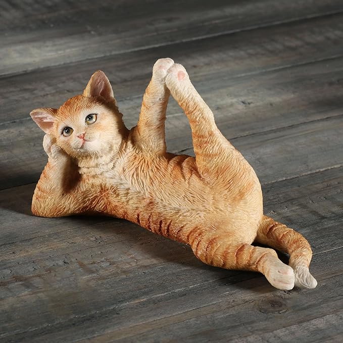 Orange Tabby Yoga Cat Sleeping Vishnu Pose