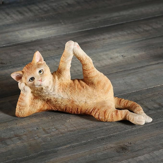 Orange Tabby Yoga Cat Sleeping Vishnu Pose