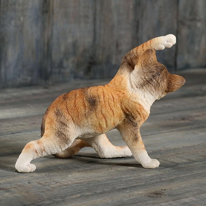 Yellow Tabby Yoga Cat Twist Pose