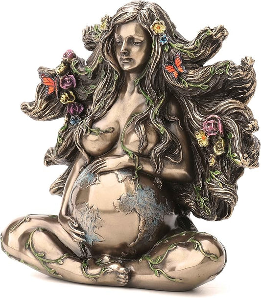 Sitting Pregnant Mother Gaia With Butterflies