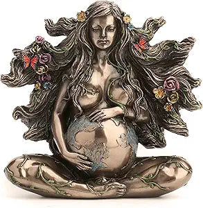 Sitting Pregnant Mother Gaia With Butterflies