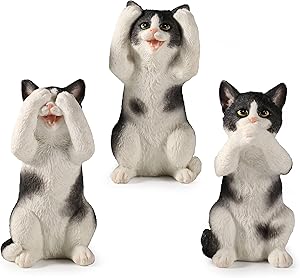 Three Wise Striped Kittens See No Hear No Speak No Evil